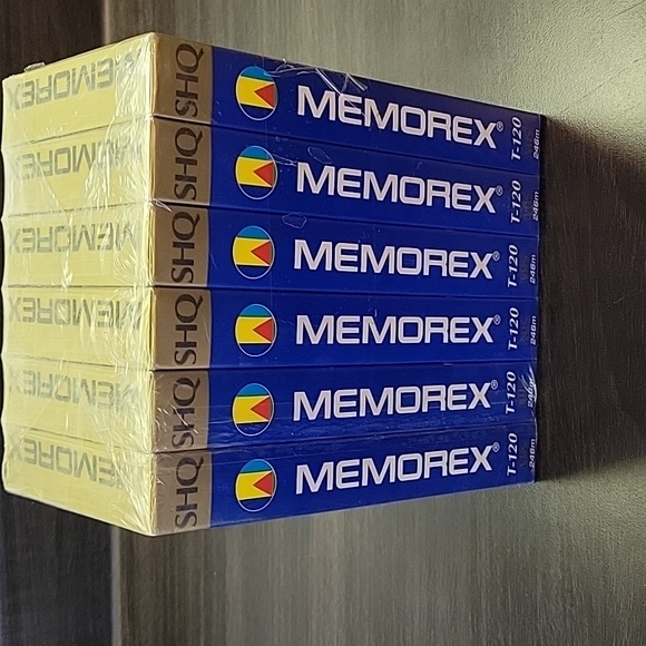 6 Sealed Memorex T-120 HS Blank VHS Tapes 6 Hours Video Cassettes New Old Stock - Picture 3 of 4